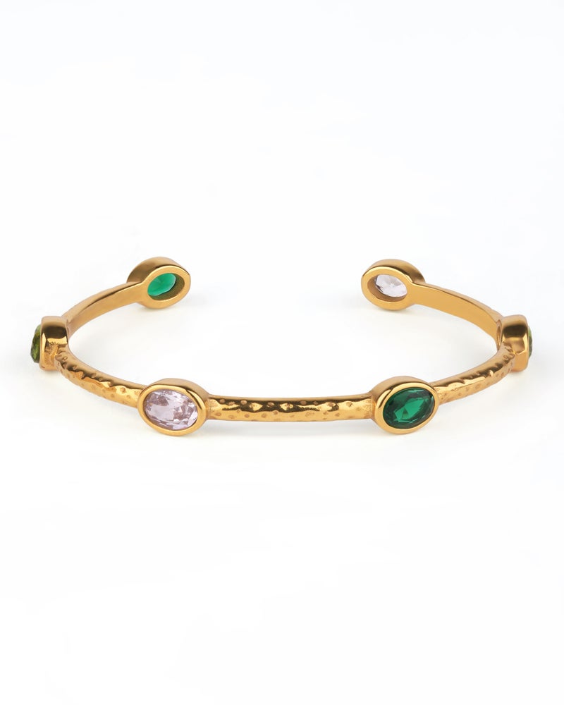 TAAHIRA Tamara Green Stone Cuff Bracelet - Image 1